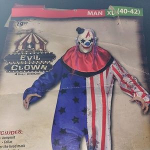 Mens evil clown costume xl